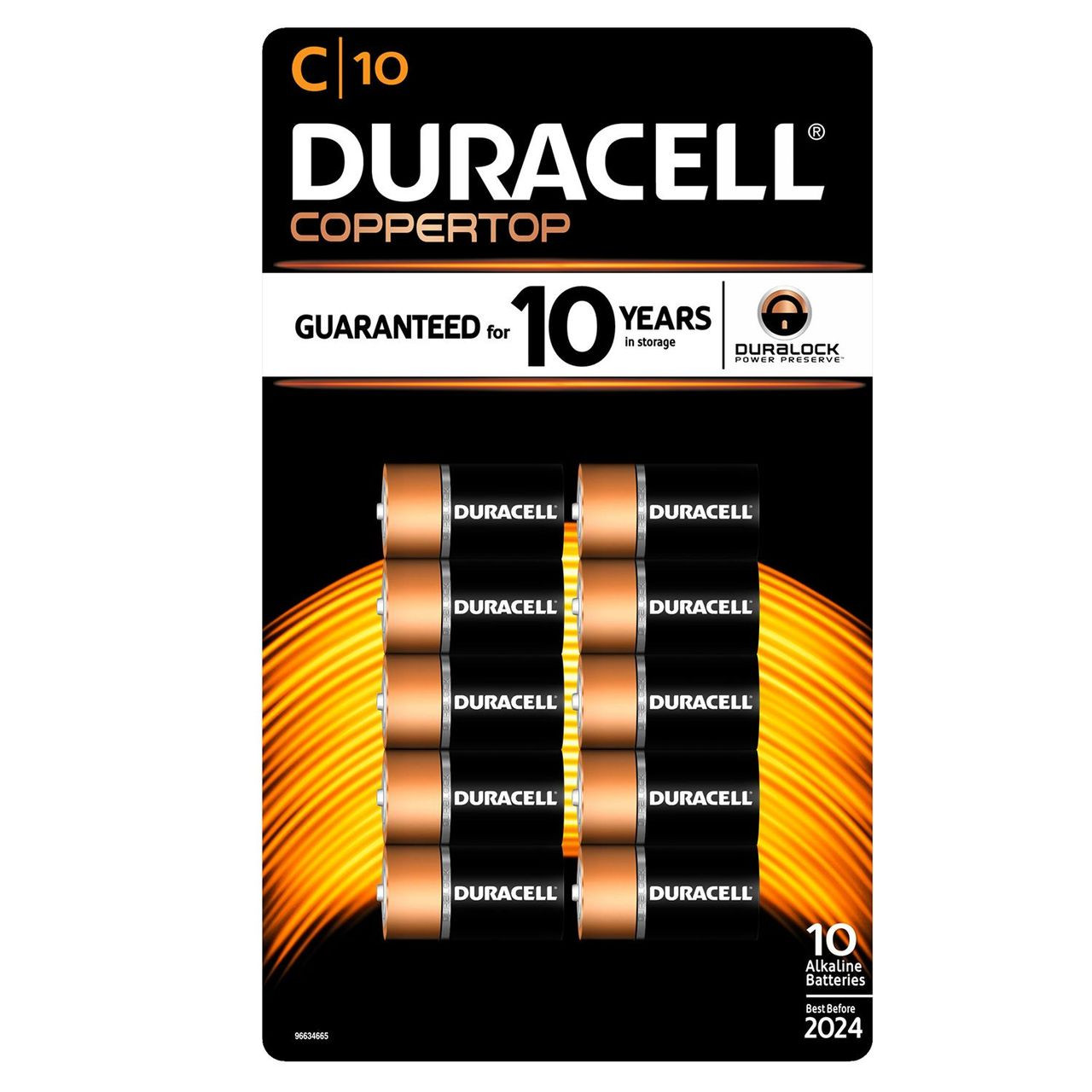 Duracell Coppertop C Batteries - Alkaline 10 Pack - MN1400