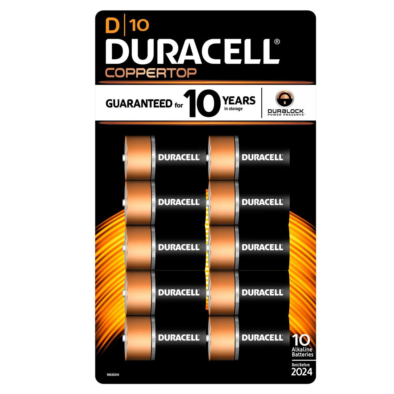 Duracell Coppertop D Batteries - Alkaline 10 Pack - MN1300