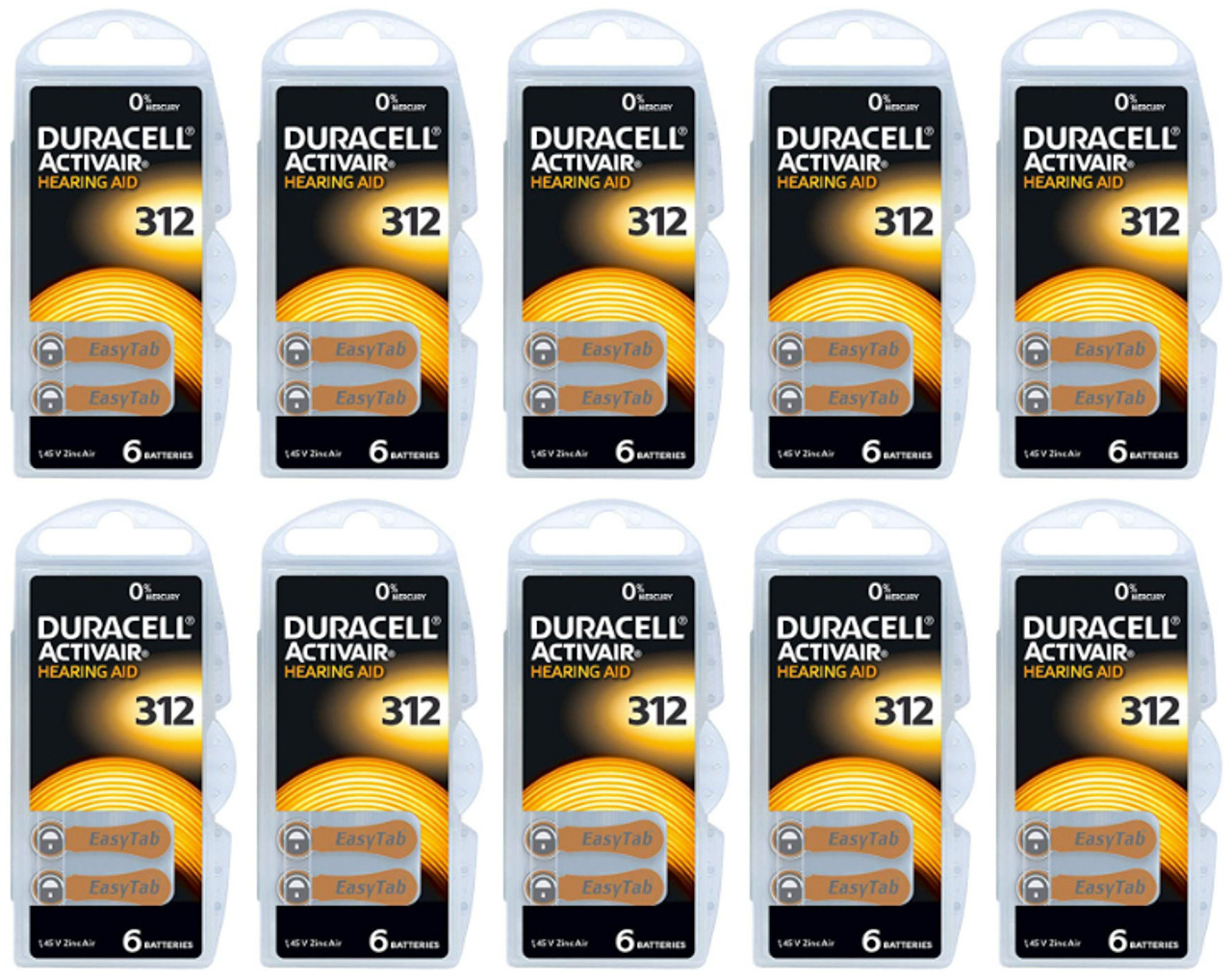 Duracell Size 312 Hearing Aid Batteries (60 Pack) Duracell Size 312 Hearing Aid Batteries (60 Pack)