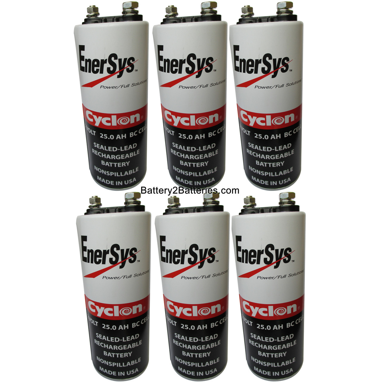 0820-0004 Battery 2 Volt 25.0 AH BC Cell by Enersys Cyclon (Case of 6)