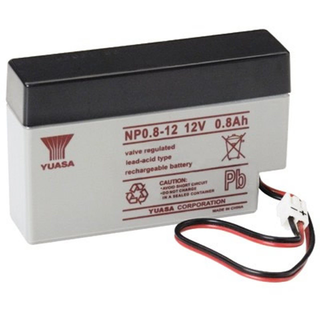 Genesis Yuasa NP0.8-12 Battery - 12V 0.8Ah Sealed Rechargeable, Replacement Batteries for PS-1208, PS-1208WL, PS1208, PS1208WL
