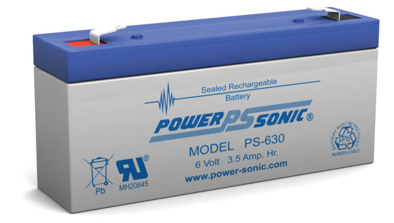 Power-Sonic PS-630 Battery - 6 Volt 3.5 Amp Hour (.187")