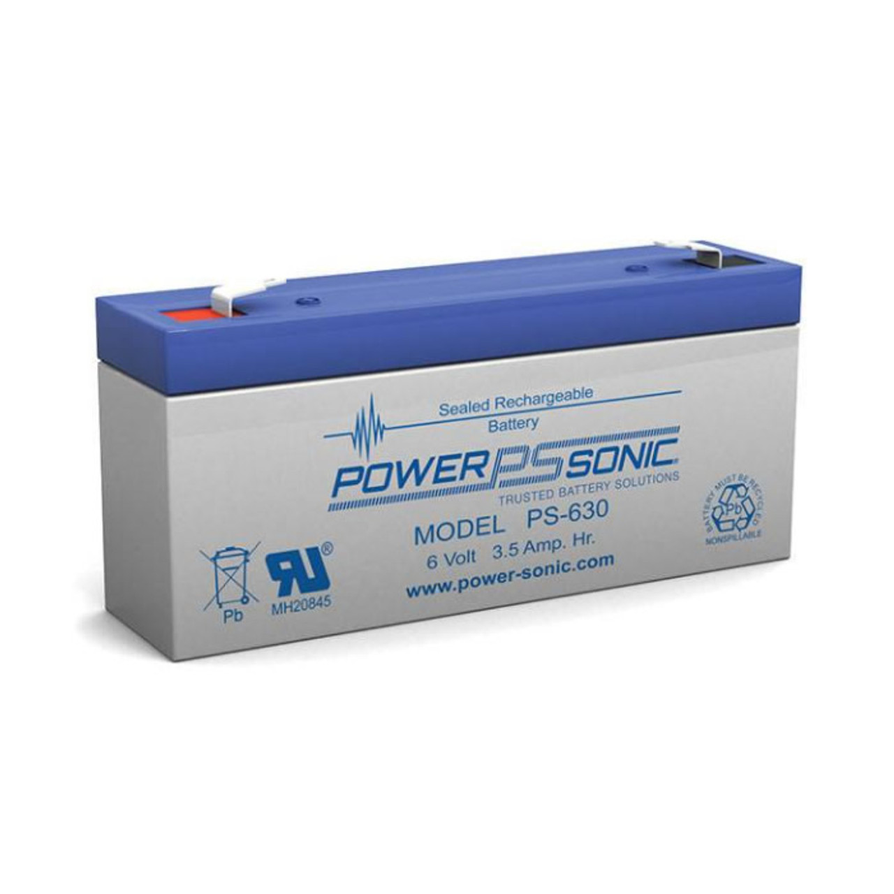 Power-Sonic PS-630 Battery - 6 Volt 3.5 Amp Hour (.187")