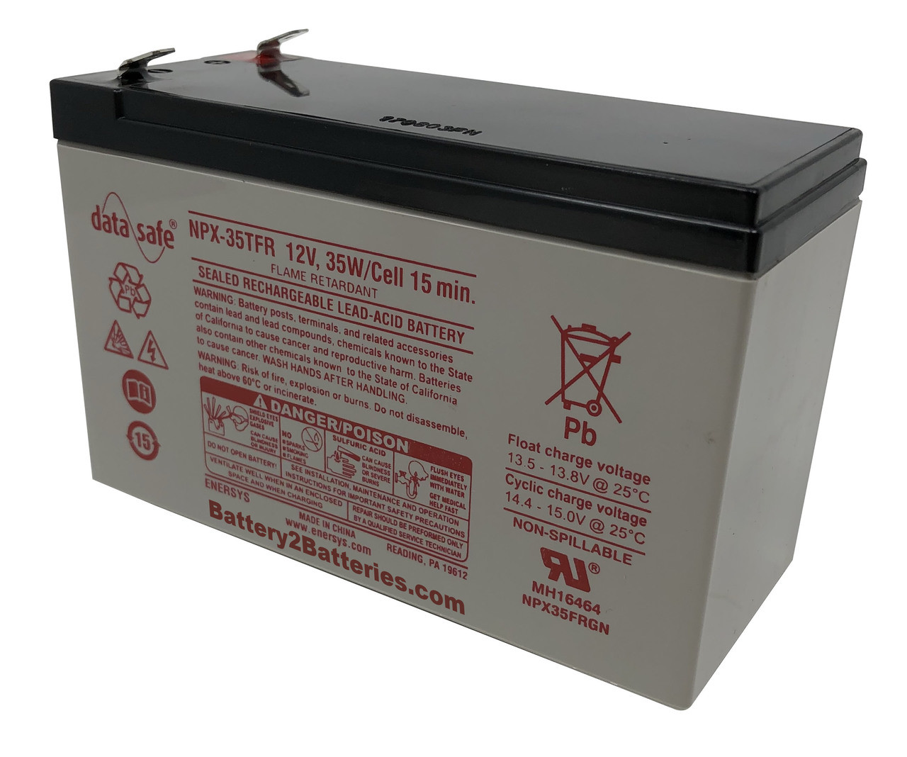Enersys Data Safe NPX-35TFR Battery 12V 35W/Cell 15 Min.