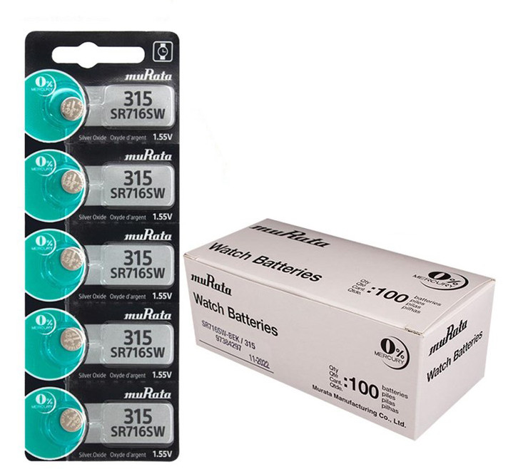 315 Battery by Sony muRata for Watch and Electronics (SR716SW) (100 Pieces)