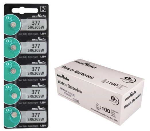 377 Battery by Sony muRata for Watch and Electronics (SR626SW) - 100 Pieces