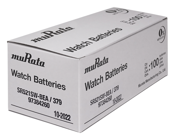 379 Battery by Sony muRata for Watch and Electronics (SR521SW) - 100 Pieces