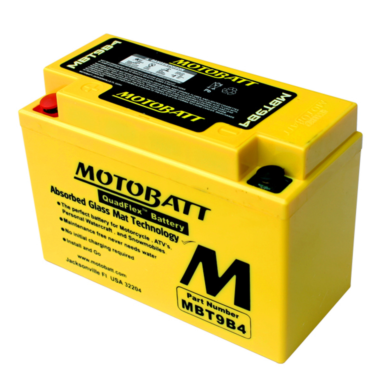 Motobatt MBT9B4 Battery - AGM Sealed for Motorcycle - Powersport