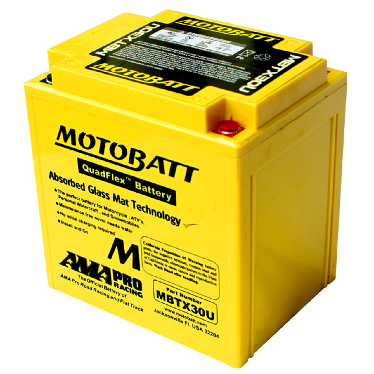 Motobatt MBTX30U Battery - AGM Sealed for Motorcycle - Powersport