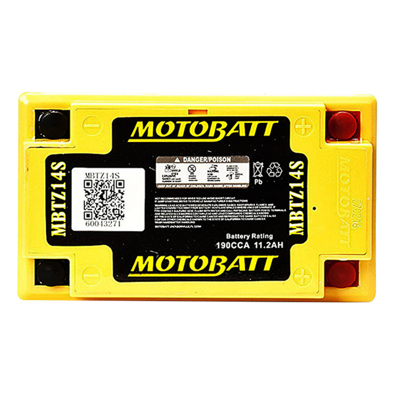 Motobatt MBTZ14S Battery - AGM Sealed for Motorcycle - Powersport