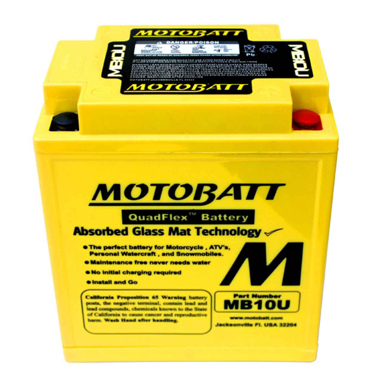 Yuasa 12N10-3A Battery Replacement - AGM Sealed for Motorcycle