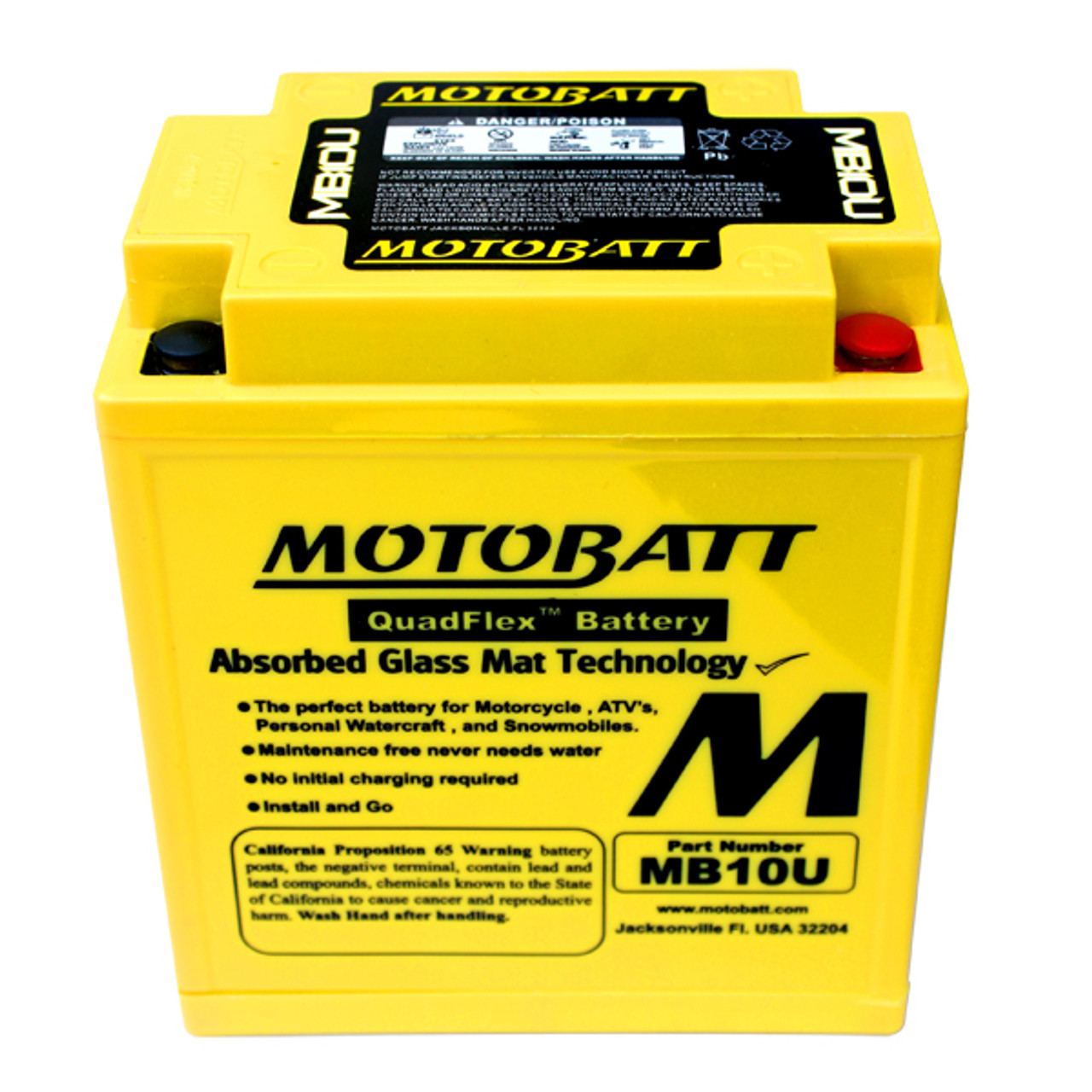 Yuasa 12N10-3A-1 Battery Replacement - AGM Sealed for Motorcycle