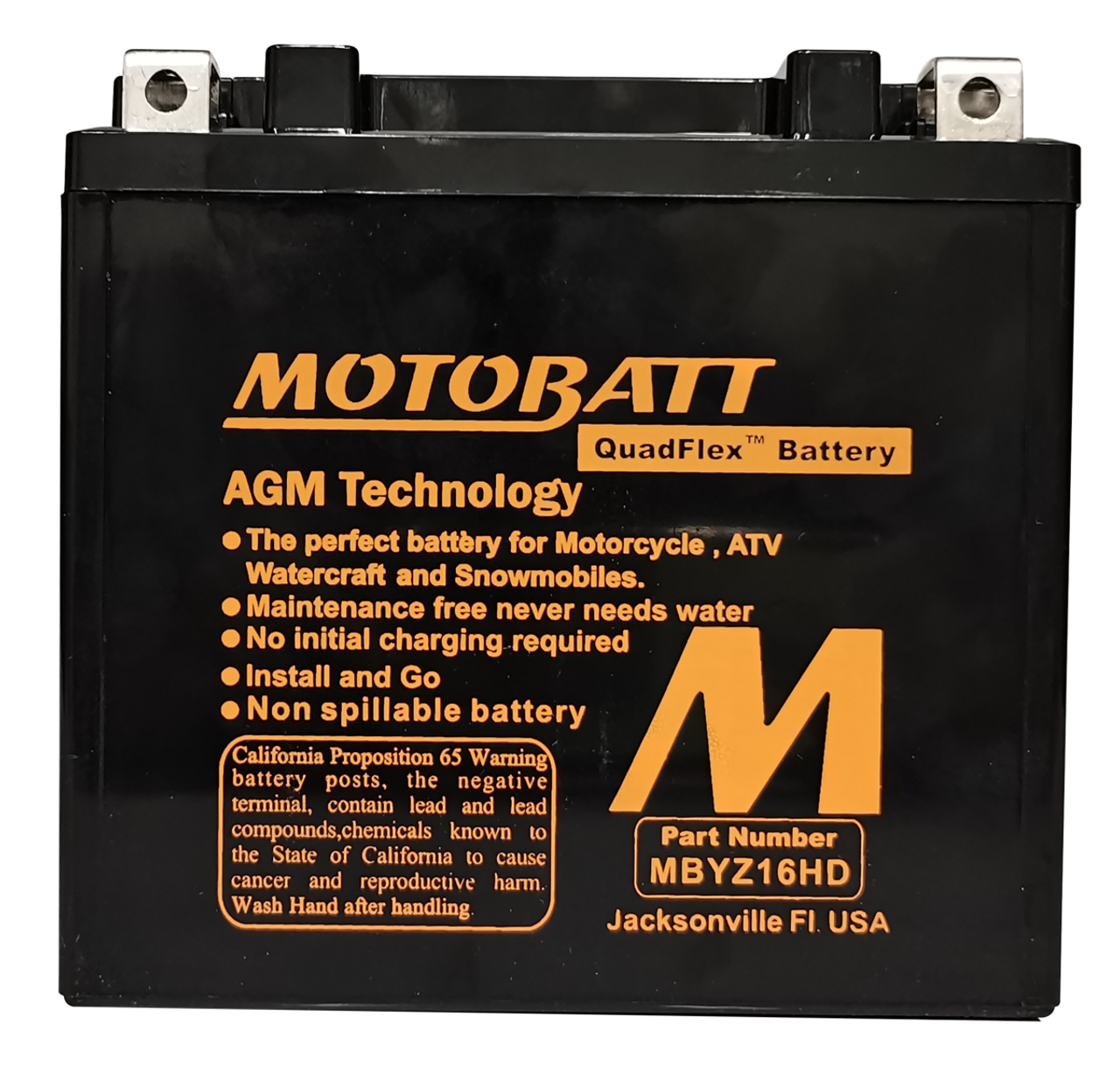 Yuasa GYZ16H Battery Replacement - AGM Sealed for Motorcycle