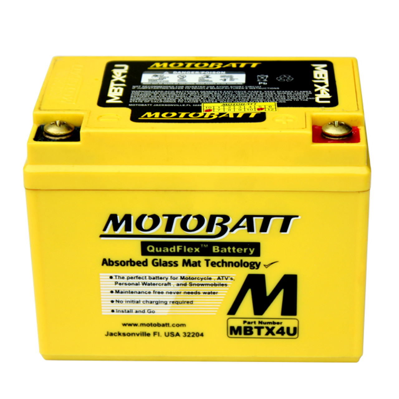 Yuasa YB4L-A Battery Replacement - AGM Sealed for Motorcycle