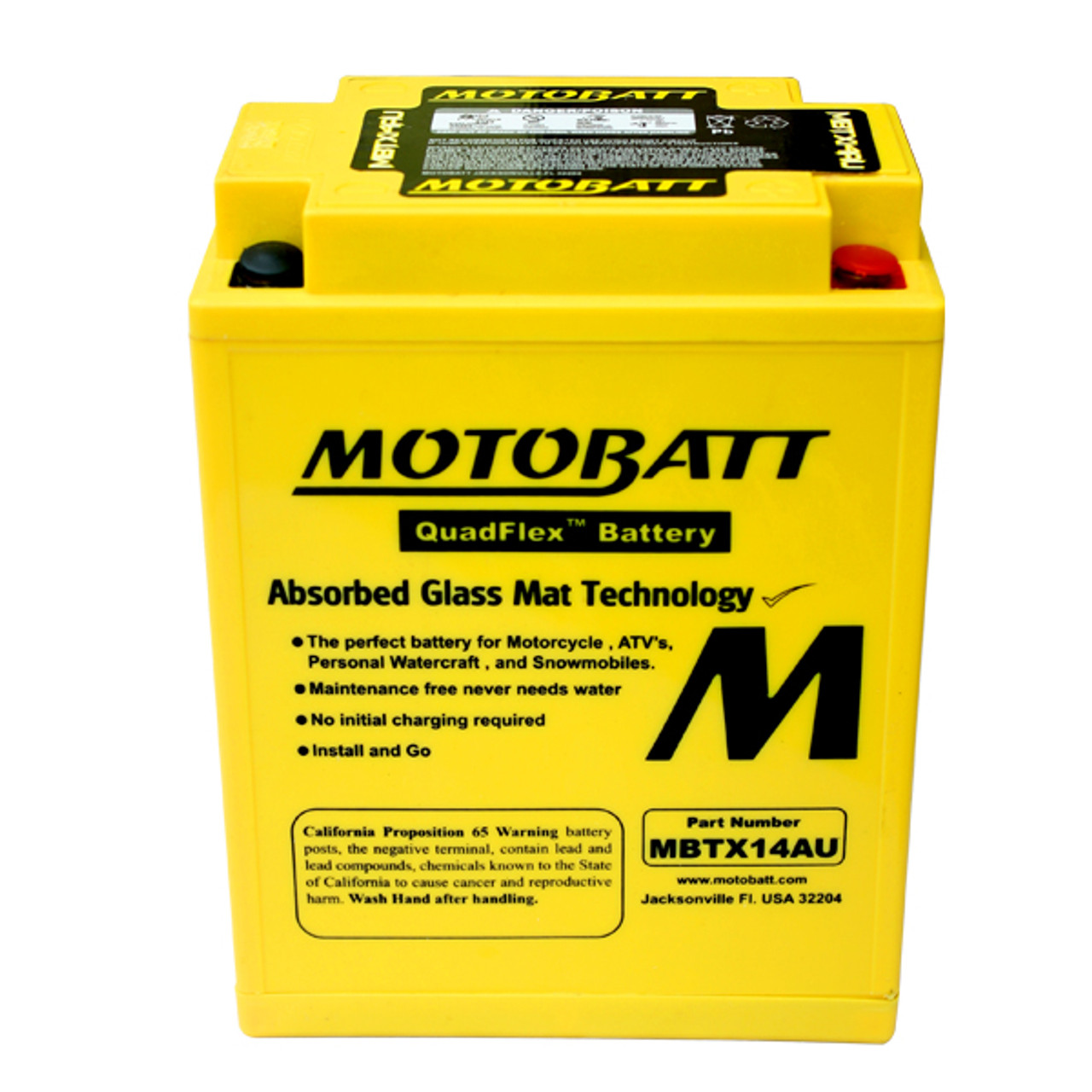 Yuasa 12N14-3A Battery Replacement - AGM Sealed for Motorcycle