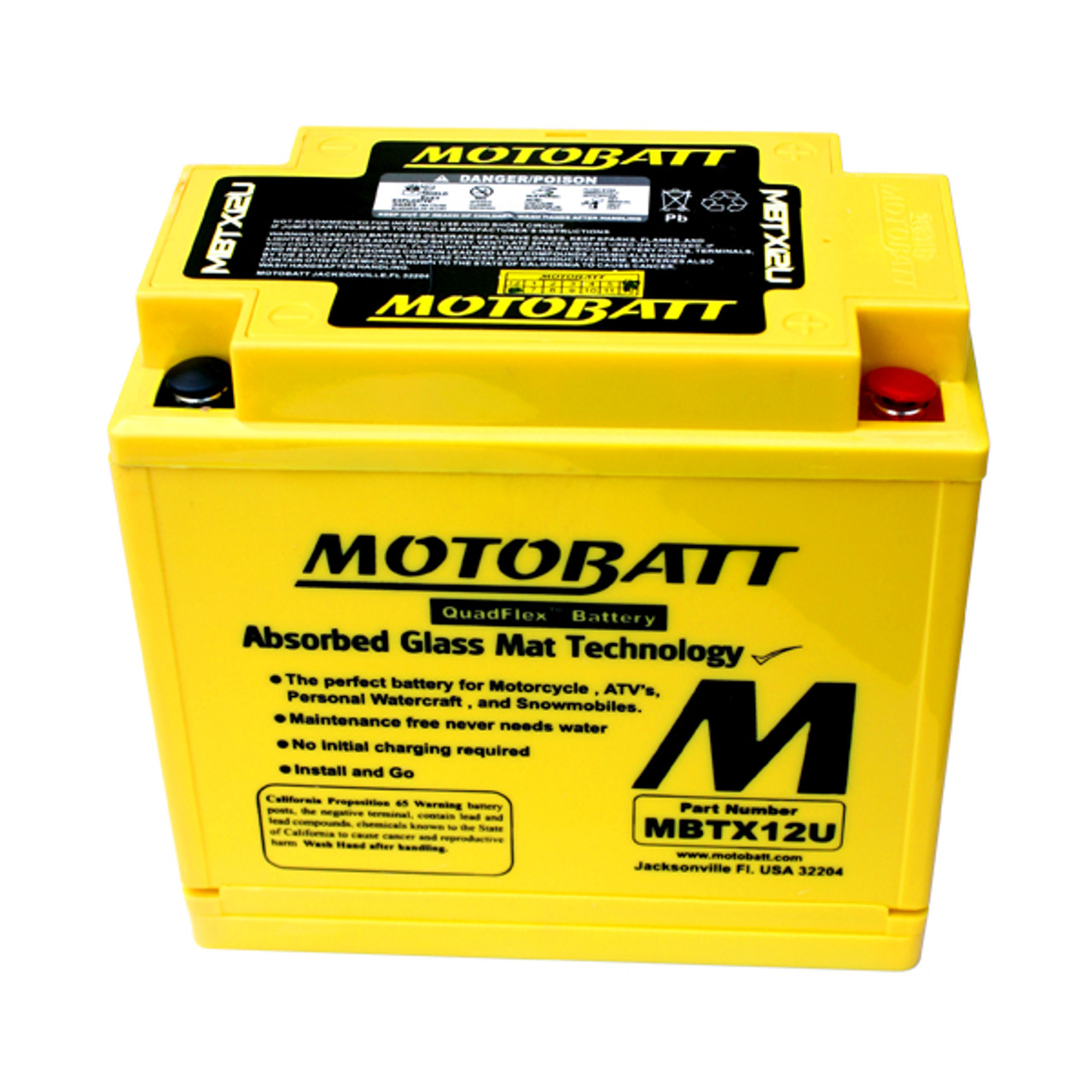 Yuasa YTX12-BS Battery Replacement - AGM Sealed for Motorcycle