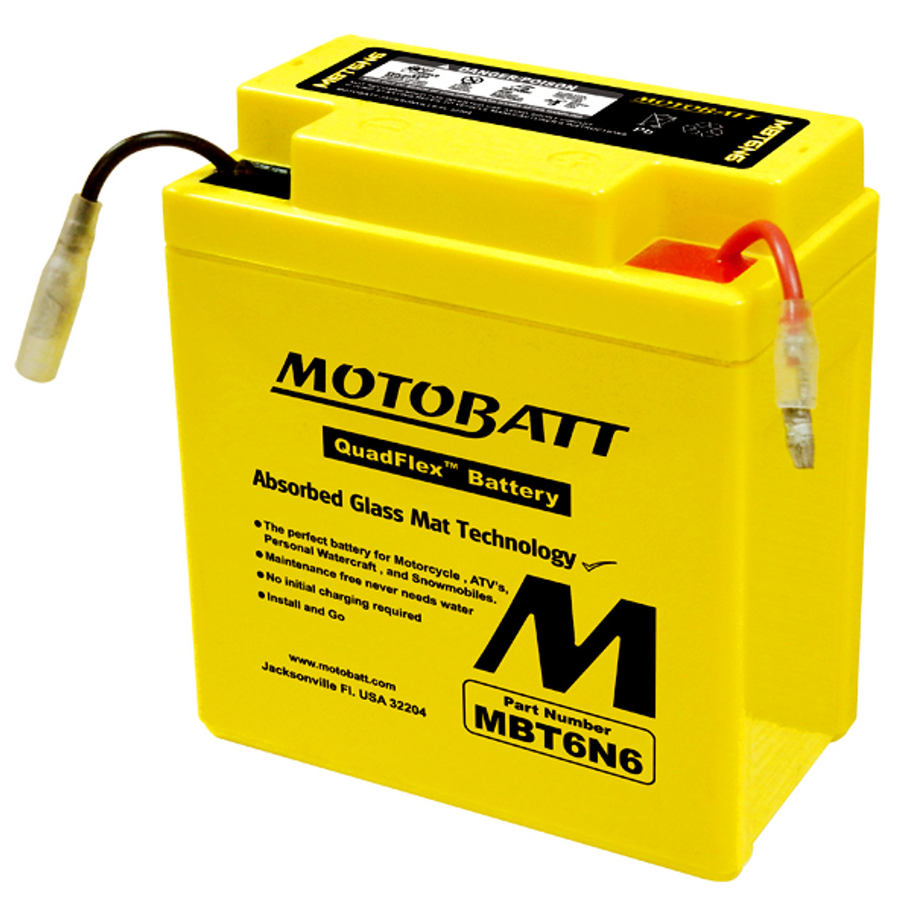 Yuasa 6N6-1B Battery Replacement - AGM Sealed for Motorcycle