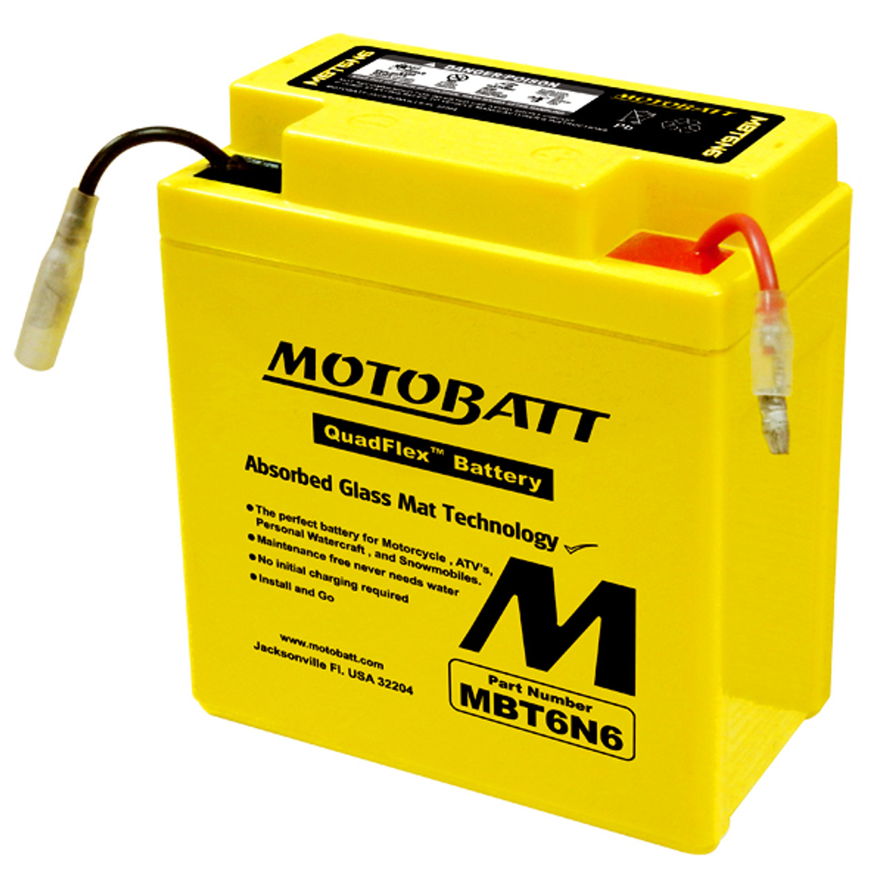 Yuasa 6N6-1D-2 Battery Replacement - AGM Sealed for Motorcycle
