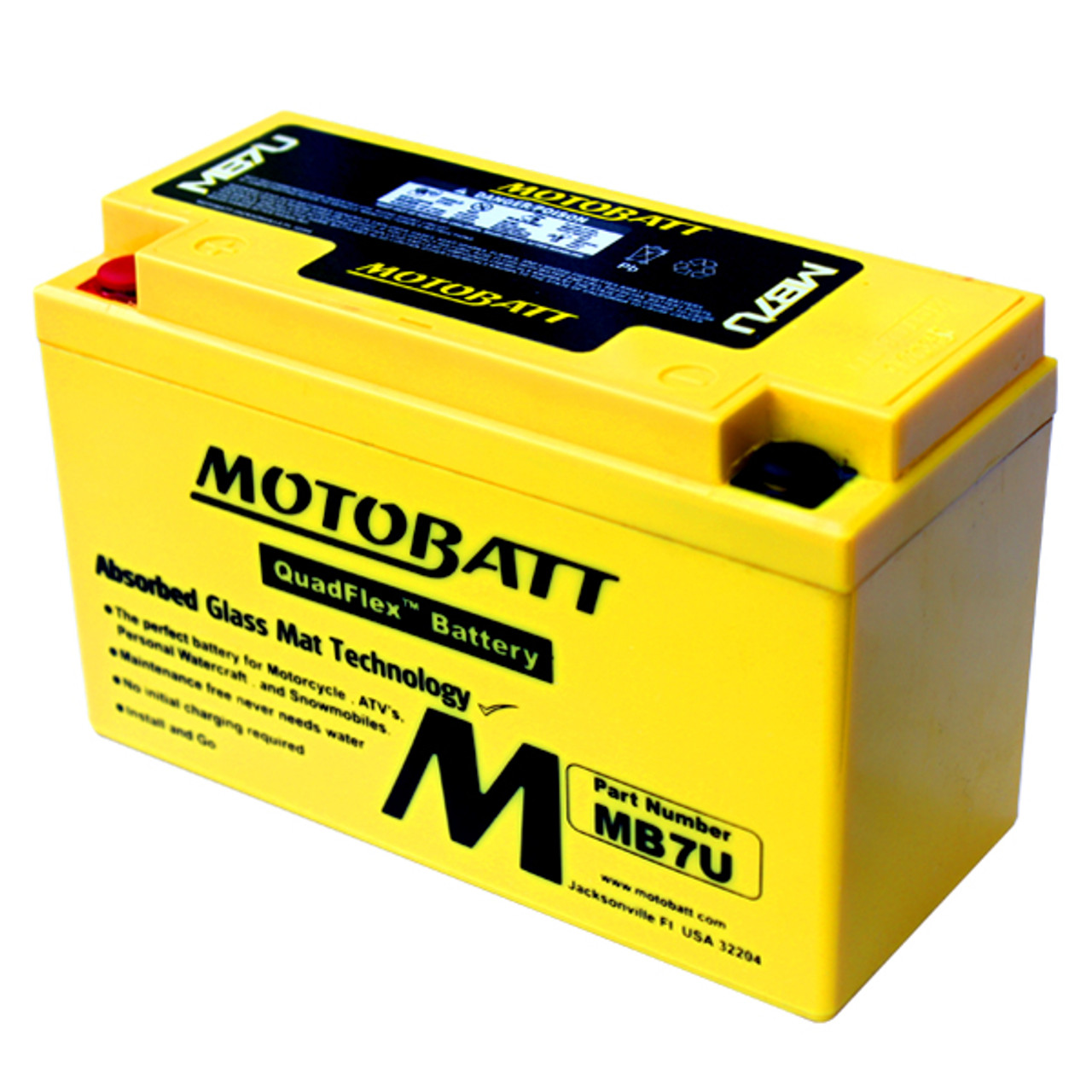 Batterie moto YUASA 12V 7Ah sans entretien YT7B-BS / GT7B-BS