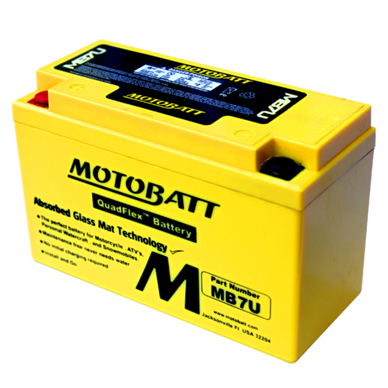 Yuasa YT7B-4 Battery Replacement - AGM Sealed for Motorcycle
