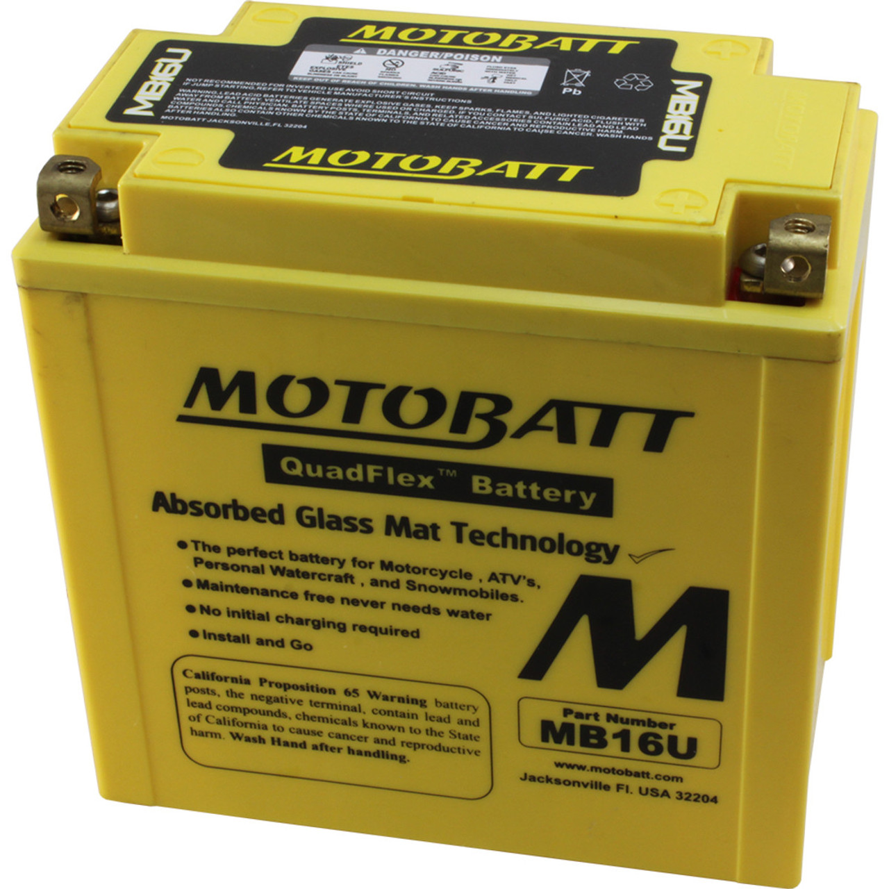 Yuasa YB16B-A1 Battery Replacement - AGM Sealed for Motorcycle