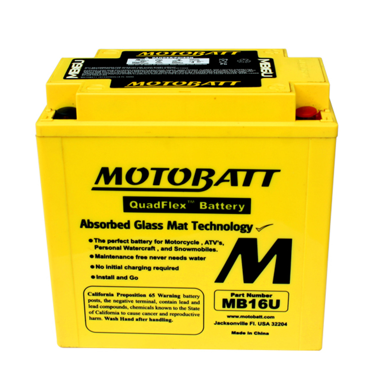 Yuasa YB16B-A2 Battery Replacement - AGM Sealed for Motorcycle