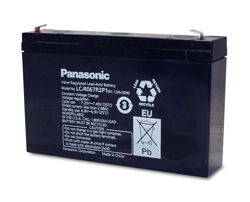 Akku Für Panasonic LC-R067R2P – 6V 7,2Ah AGM Batterie | Wartungsfrei | Faston 187 Anschluss