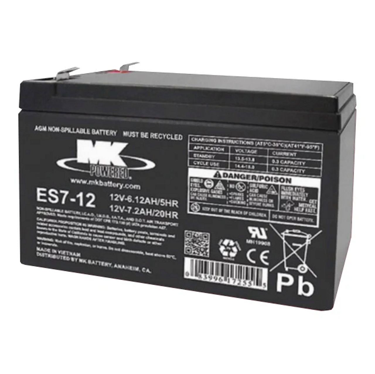 Simplex 4003EC Small Voice Panel Battery 12V 7.0Ah ( .187" Tabs)