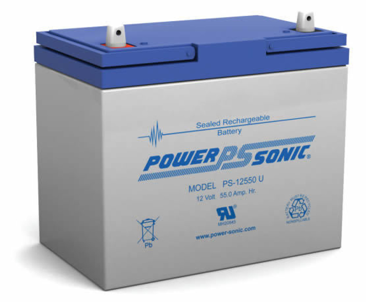 Power-Sonic PS-12550 U Battery - 12V 55Ah AGM Sealed Lead