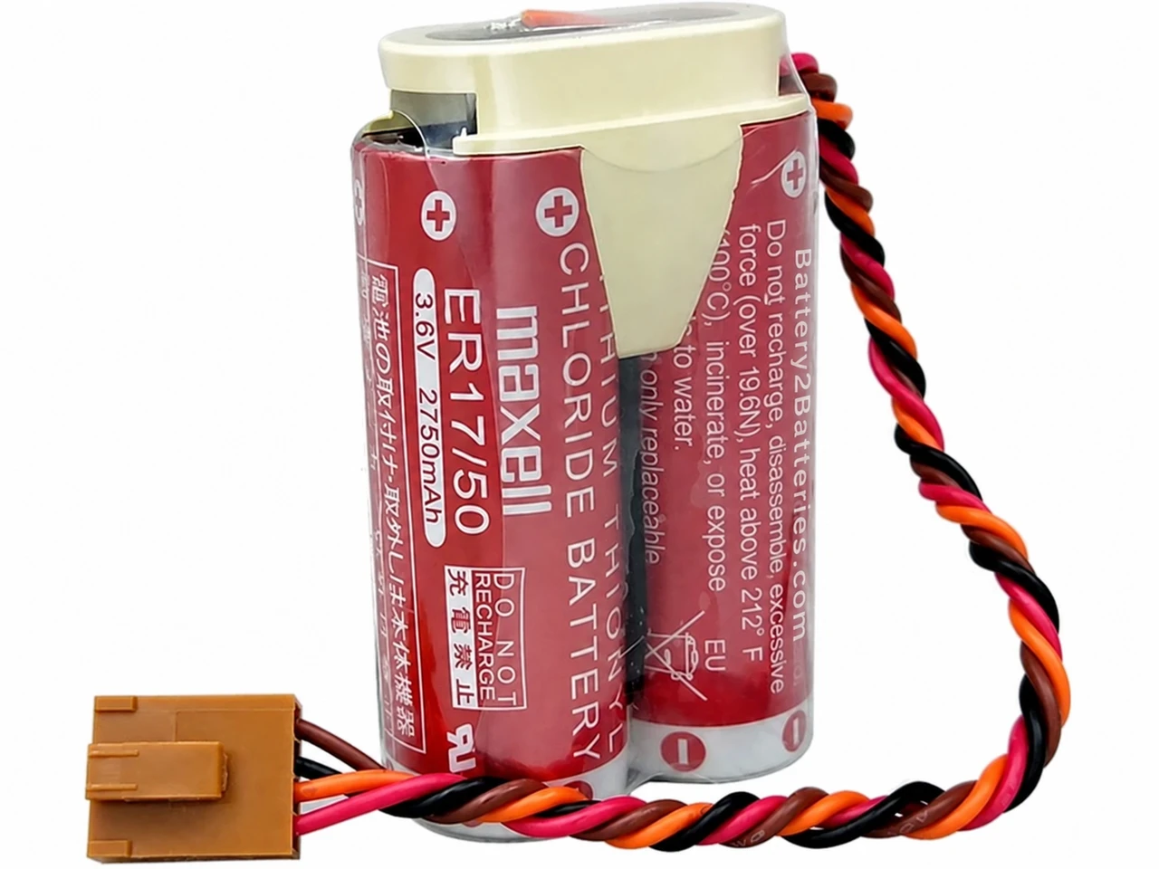 Maxell ER17/50 Battery Replacement (1x2) with RD-0117 Connector