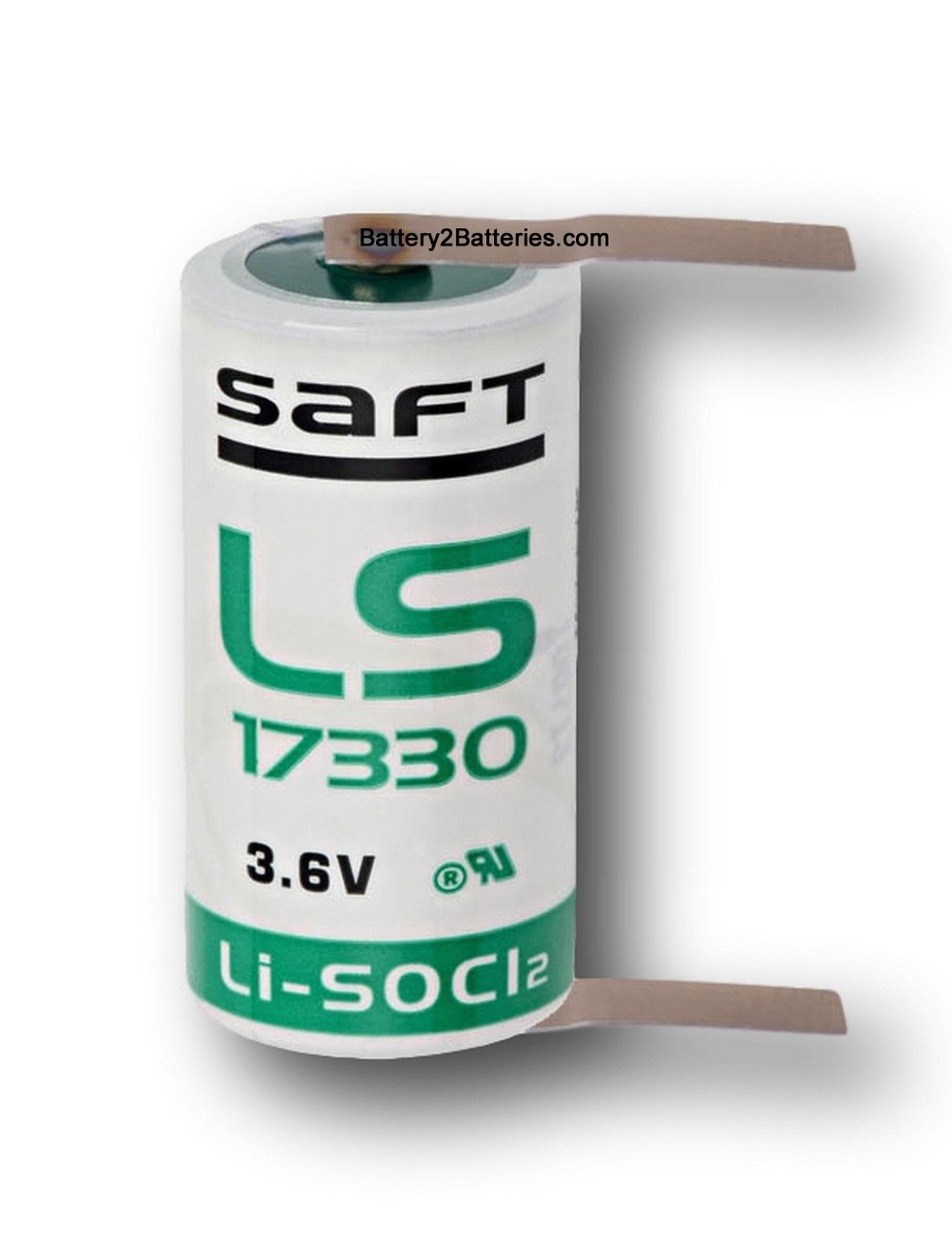 Saft LS17330 Battery - 3.6V Lithium 2/3 A Cell (Solder Tabs)