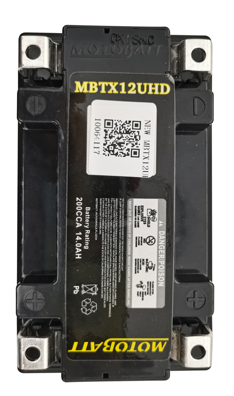 Motobatt MBTX12UHD Battery - AGM Sealed for Motorcycle - Powersport
