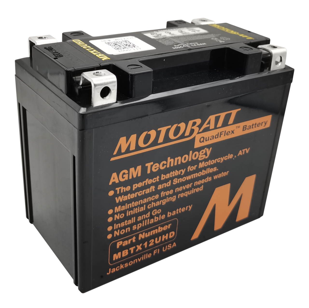 Motobatt MBTX12UHD Battery - AGM Sealed for Motorcycle - Powersport