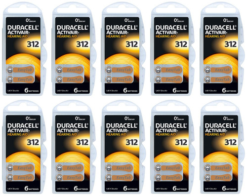 Duracell Size 312 Hearing Aid Batteries (60 Pack) Duracell Size 312 Hearing Aid Batteries (60 Pack)