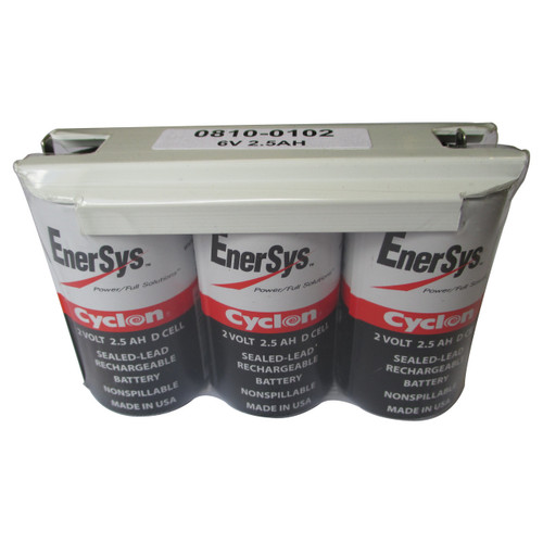 0810-0102 6 Volt 2.5 AH 1x3 D Cell Battery - Enersys Cyclon Hawker 0810-0102 6 Volt 2.5 AH 1x3 D Cell Battery - Enersys Cyclon Hawker