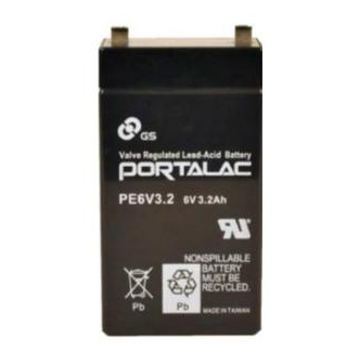 GS Portalac PE6V3.2 Battery - 6V 3.2Ah Sealed Rechargeable, LC-R063R2PU, LCR063R2PU, PE-6V3.2, PE-6V3.2F1, PE6V3.2F1, PS632