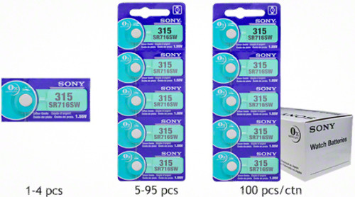 315 Battery by Sony muRata for Watch and Electronics (SR716SW) (100 Pieces)