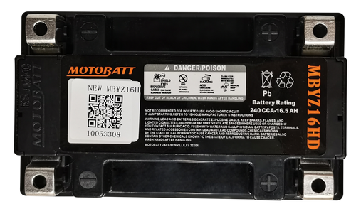 Yuasa GYZ16H Battery Replacement - AGM Sealed for Motorcycle