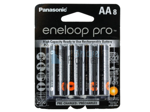 Panasonic Eneloop Pro AA 2550mAh NiMH Batteries (8 Pack) BK-3HCCA8BA Panasonic Eneloop Pro AA 2550mAh NiMH Batteries (8 Pack) BK-3HCCA8BA