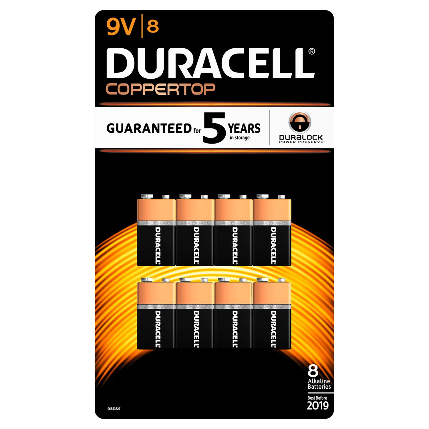 Duracell Coppertop 9V Battery, Long Lasting 9V Batteries, 2 Pack 