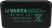 Varta 55615703012 - 3/V150H Mempac Battery - 3.6V 180mAh Ni-MH - 4 Pin