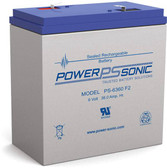 Power Sonic PS-6360 F2 Battery - 6 Volt 36 Amp Hour AGM (.250")