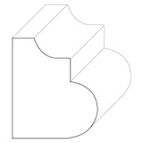 8031 Wood Panel Mold & Base Cap 1-1/2 x 1-3/4