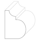8158 Wood Panel Mold & Base Cap 1-1/4 x 1-3/4