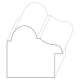 7064 Wood Backband 1-5/8 x 1-3/4