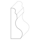 5496 Wood Panel Mold & Base Cap 1 x 2-5/8