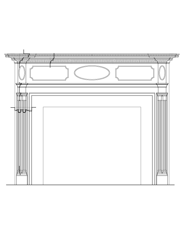 WALL A FIREPLACE ELEVATION