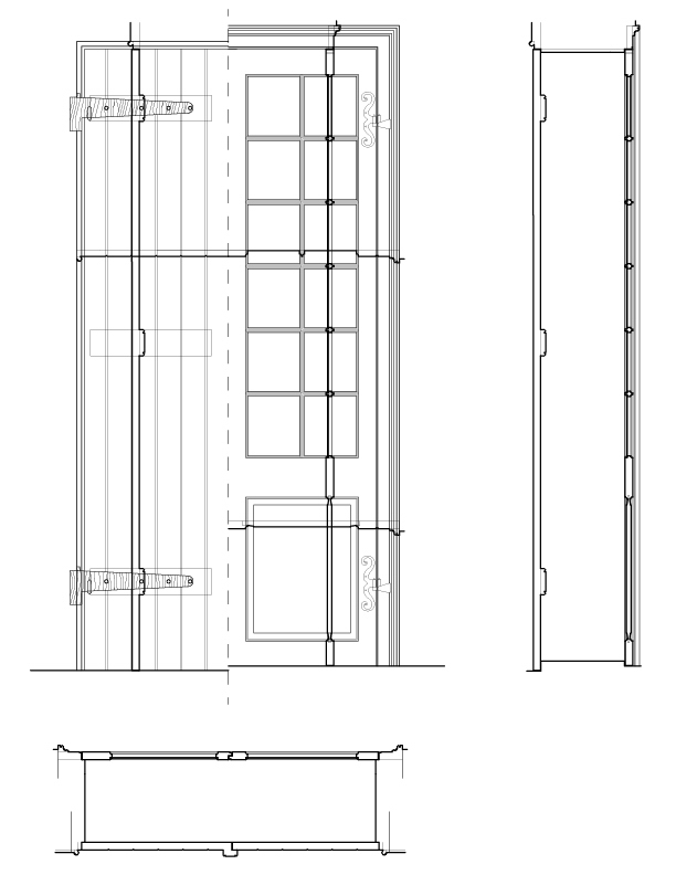 DOOR NO. 209 ELEVATION AND SECTION