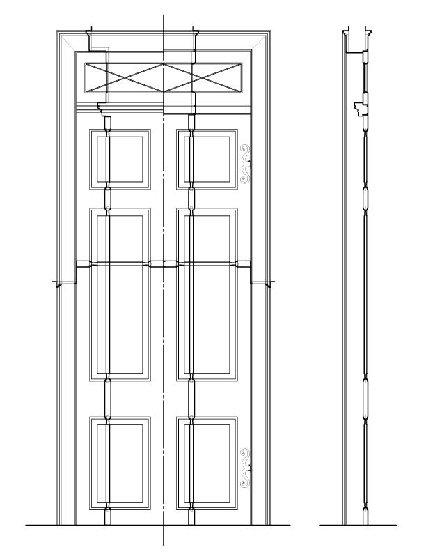 DOOR NO. 204 ELEVATION AND SECTION