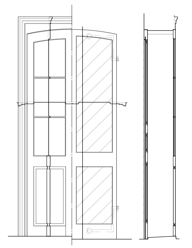 DOOR NO. 202 ELEVATION AND SECTION